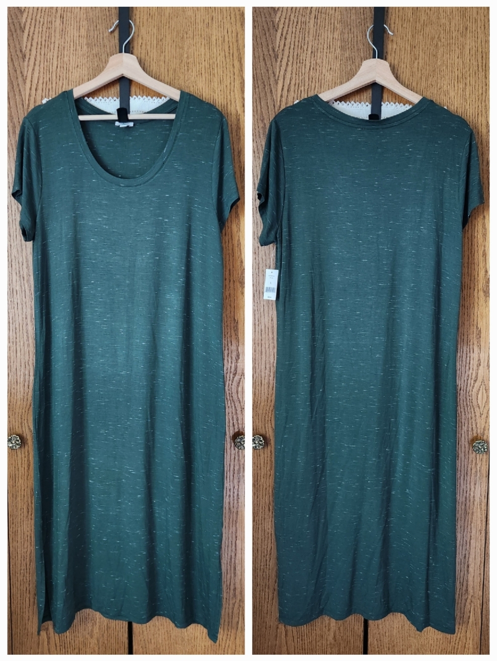 Dip Heathered Green Scoop Neck Maxi Dress NWT